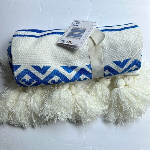 Disney Mickey Mouse Blue Throw Plaid Manta Blanket - Picture 2 of 8